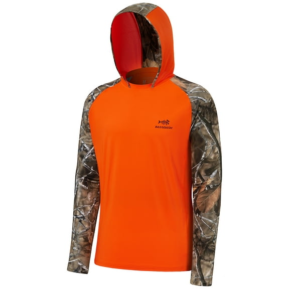 Bassdash Men’s UPF 50 Performance Fishing Shirt Cooling Hoodie Camo Long Sleeve FS17M