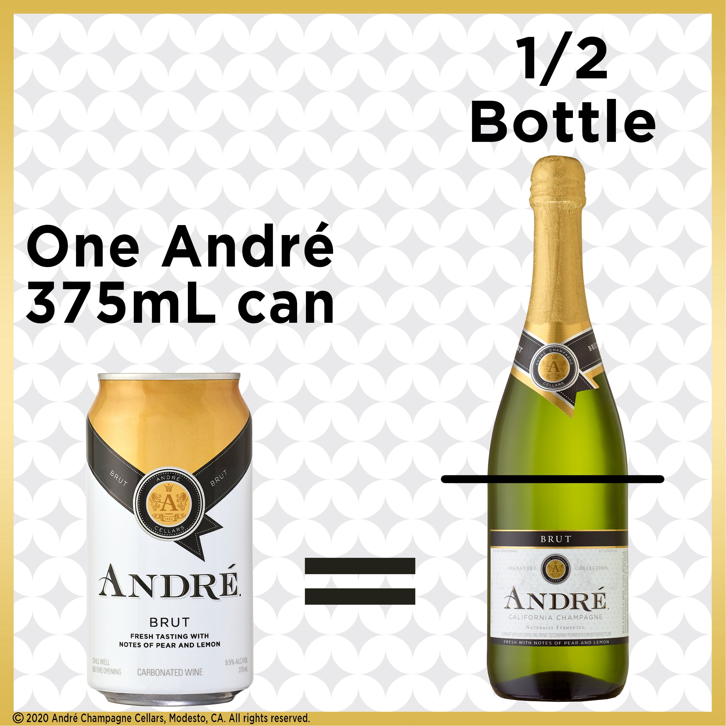 Andre Champagne Brut Sparkling White Wine, 375ml Can - Walmart.com
