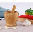 thumbnail image 4 of Namzi Bamboo Mortar and Pestle Hand Grinder For Garlic Press,4.1 Inch Coffee Grinder,Herb Spice Masher,Ginger Crusher,Spice Grinding Natural Wood, 4 of 4
