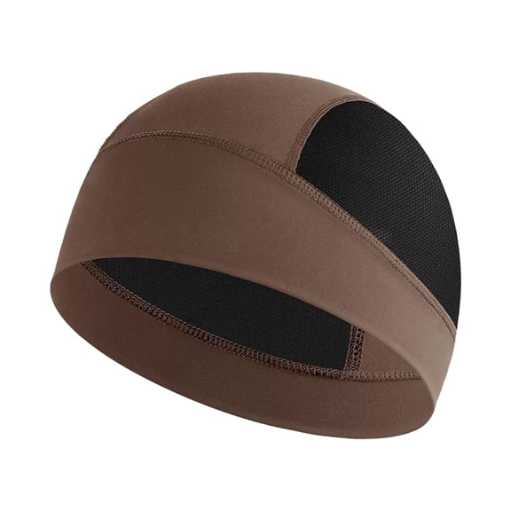 TOPTIE Skull Caps Cooling Stretch Mesh Beanie Sweat Wicking Helmet Liner-Coffee