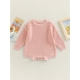 thumbnail image 2 of Wassery Newborn Baby Boy Girl Knitted Jumpsuit Ribbed Long Sleeve Romper Overalls 3M 6M 9M 12M Infant Fall Sweater Bodysuit, 2 of 8