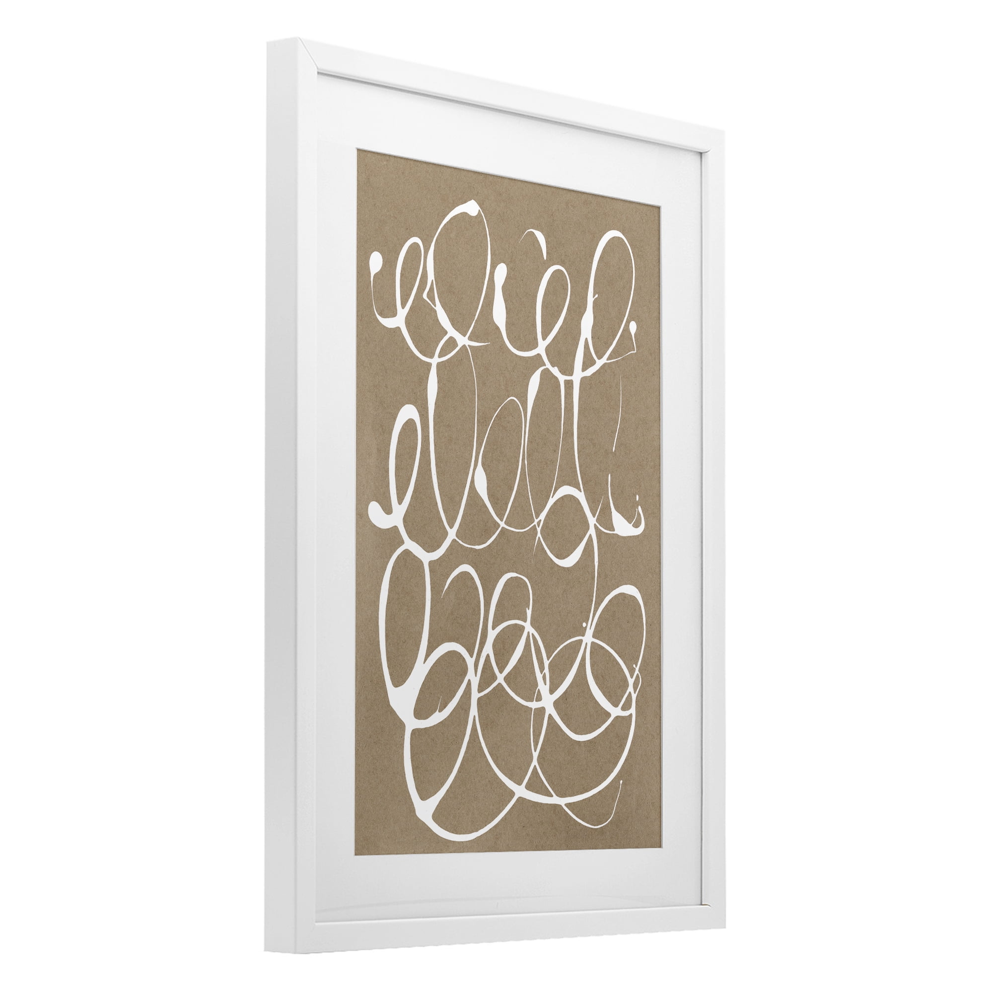 Stupell Industries Scribbled Taupe Circles White Framed Print Under Glass, design by Susan Bryant