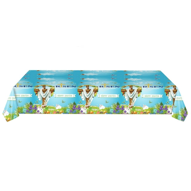 Home Decor 107X53 Inches Easter Tablecloths Party Tablecloths Waterproof Oil Resistants Disposable Birthday Party Decoration Tablecloths