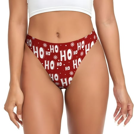 Rateoe Ho-Ho-Ho Pattern Seamless Women Underwear Thongs No Show Ladies Thong No Line Breathable Comfortable Panties Undies for Women-3X-Large
