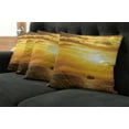 thumbnail image 5 of Ambesonne Nautical Throw Pillow Cover 4 Pack, Ship on Ocean Sunrise, 20", Yellow, 5 of 5