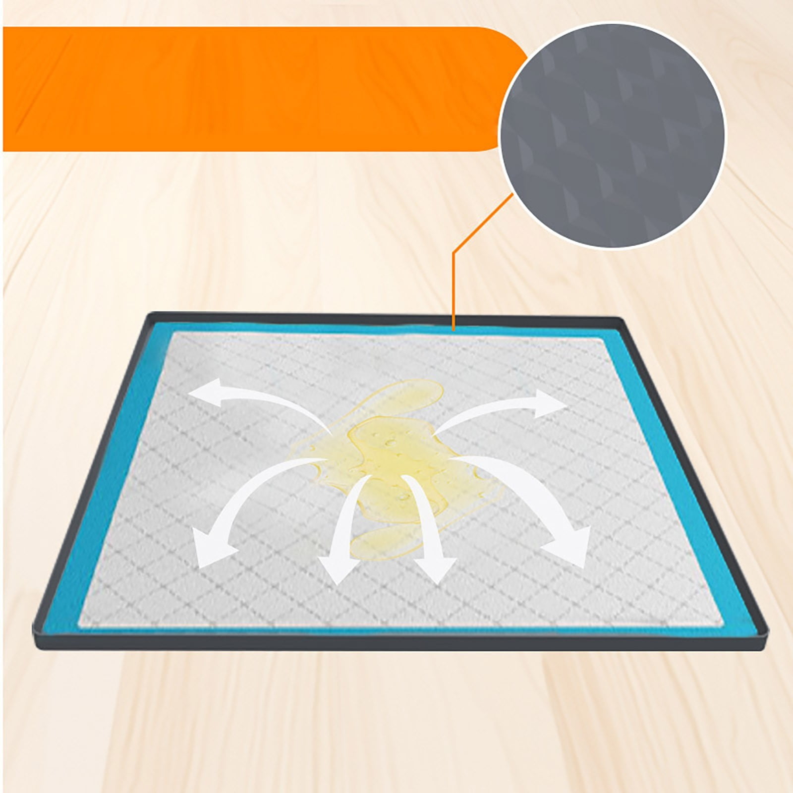 23.6"x23.6" Silicone Mini Fridge Mat - Non- Pan with Raised Edges to Prevent Leaks & Protect Floors from Water Damage - Easy Clean Under Refrigerator Tray