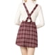thumbnail image 3 of Vestido de tirantes ajustables de cuadros para mujer Inspire Chic S Rojo, 3 of 8