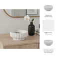 thumbnail image 5 of Decorative Ridged Pedestal Style Bowl for Coffee Table Decor - Modern Home Decor Accents for Kitchen Counter and Centerpiece Table Decorations - Perfect Candy or Key Accent Bowl - 6", White, 5 of 8