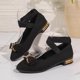 thumbnail image 4 of Zapatos de Tacón Bajo Strass Bow Mary Jane Sandalias, Zapatos Casuales de las Mujeres Más Tamaño Terciopelo Correa Crisscross Primavera Verano, 4 of 9