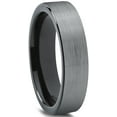 thumbnail image 2 of Charming Jewelers Tungsten Wedding Band Ring 4mm for Men Women Comfort Fit Black Pipe Cut Brushed Lifetime Guarantee Size 14, 2 of 5