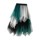thumbnail image 2 of Falda de tul para mujer, falda de hada, cintura alta elástica, tutú en capas de malla a la moda, media falda para actuación formal informal en , verde, 2 of 8