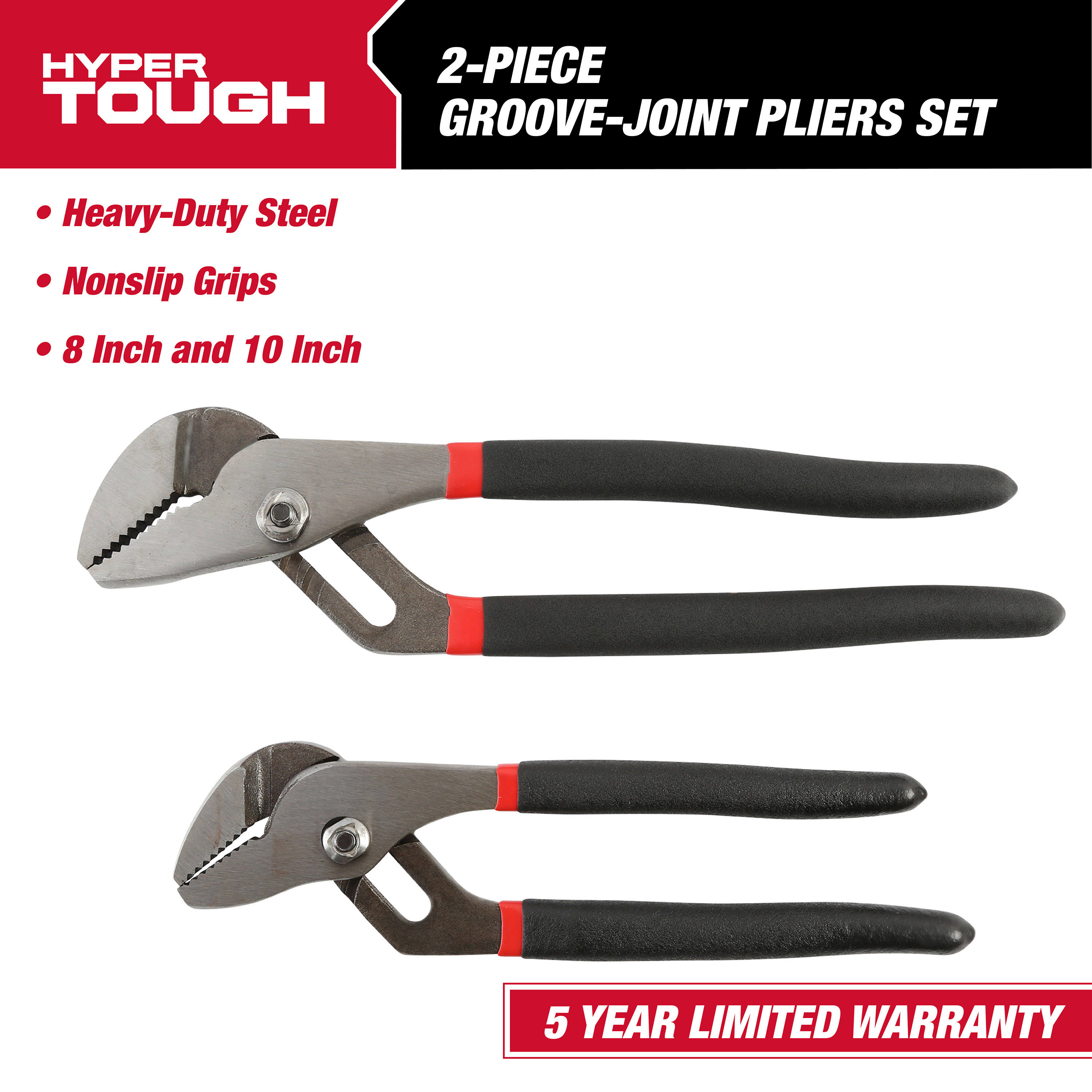 Hyper Tough 2-Piece Groove Joint Pliers Set photo 2