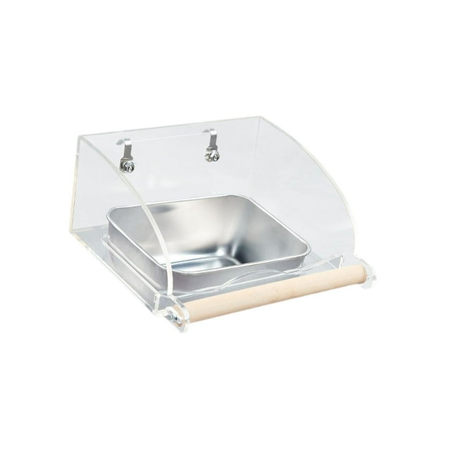 Alimentador de jaula de pájaros sin desastre Tazón de comida para pájaros de gran capacidad resistente a gran capacidad Estación de alimentación de 165 x 107 x 8 cm