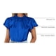 thumbnail image 4 of Blusa de Satén para Mujer PRETTYGARDEN con Mangas con Volantes Azul Real XXL, 4 of 6