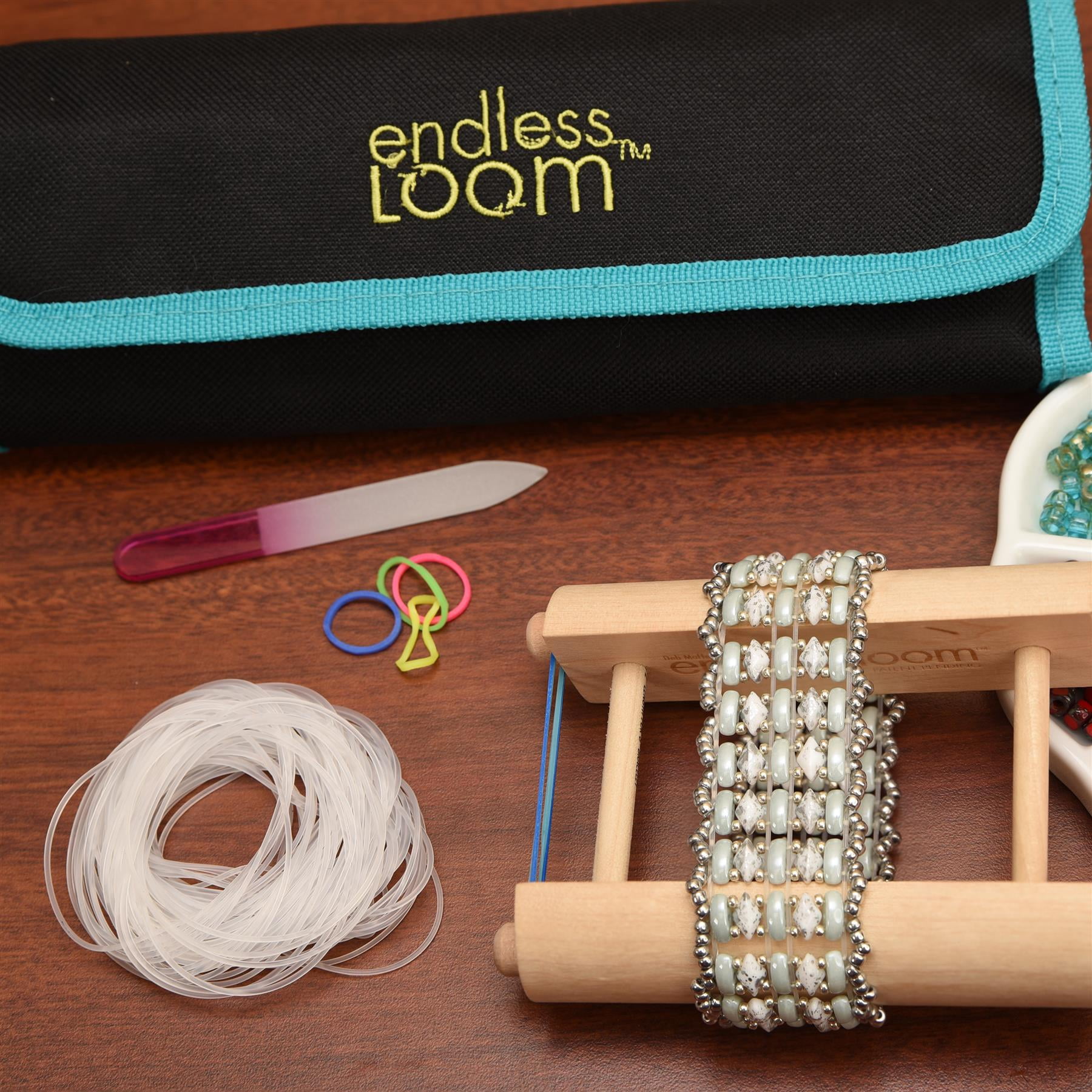 Deb Moffett-Hall’s Endless Loom Bands, 6 Inches Diameter, Pack of 72 Pieces, Black Color, Use with The Endless Loom