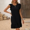thumbnail image 2 of Jalioing Ruffle Mini Dress for Women Cap Sleeve Sundress Summer Casual Dressy Short Aline Dresses, 2 of 8