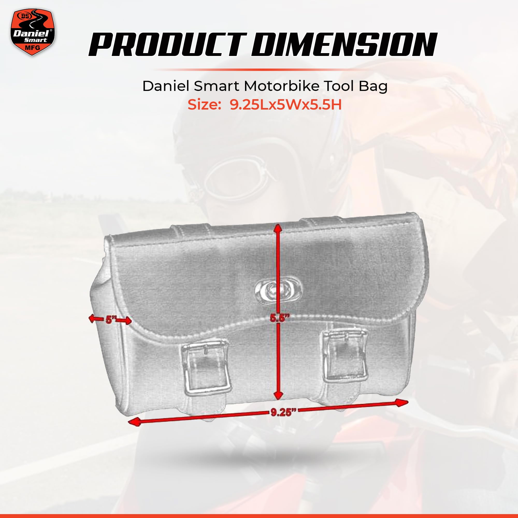 Daniel Smart Two Strap Tool Bag with Classic Design -Waterproof and Durable Premium Synthetic Leather with Stunning Twist and Pin Buckle Lock