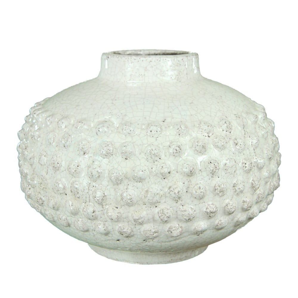 Substantial And Textured Terracotta Vase, White