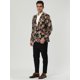 thumbnail image 5 of Chaqueta de Traje de Hombre uxcell Slim Fit estampado Floral dorado 42, 5 of 7