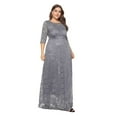 thumbnail image 2 of Samickarr Plus Size Maxi Dress For Women Women's Hollow Out Lace Pocket Long Dress Evening Dress Party Dress, 2 of 5