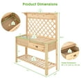 thumbnail image 2 of Gymax Wood Raised Garden Bed w/ Trellis Elevated Planter Box w/ Storage Shelf and Drawer, 2 of 10