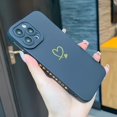 thumbnail image 6 of Compatible with iPhone 13 Pro Max Case 6.7", Slim Soft Silicone Cute Plated Heart Pattern Full Camera Protection Shockproof Phone Case for Women Girls (Black), 6 of 6