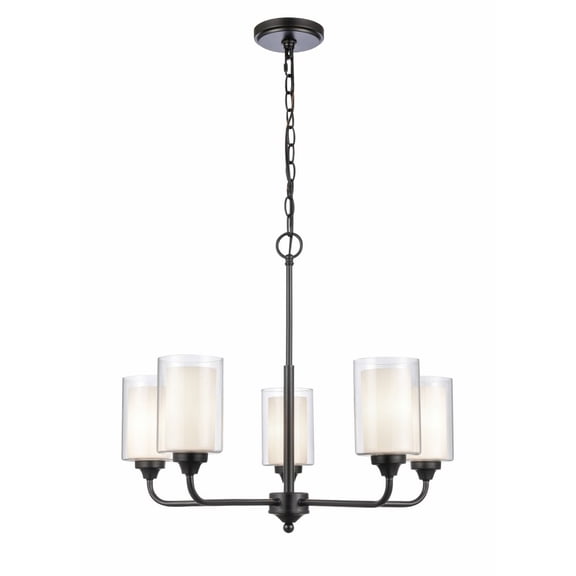 342-5CR-BK-CLW-Innovations Lighting-Fairbank - 5 Light Chandelier-21 Inches Tall and 24.63 Inches Wide     -Traditional Installation