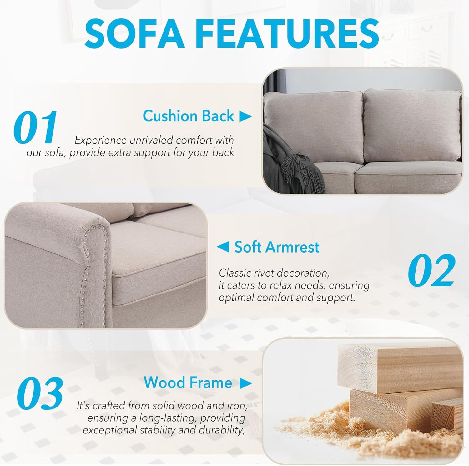Sleeper Sofa Bed, Pull Out Couch with Mattress, 104'' 6 Seater Upholstery Sectional Couches, Modern Comfy L Shape Sofa Couch, Living Room Furniture for Living Room, Apartment, Studio, Beige