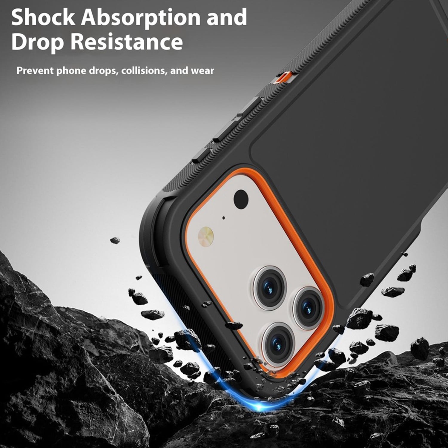 DualPro Hybrid Defense Case for iPhone 17 Pro Max - Black & Orange