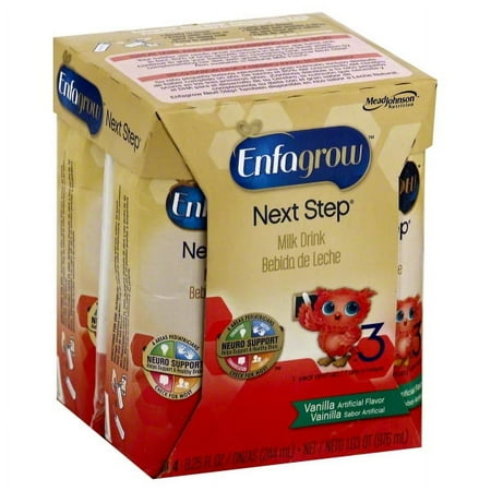 Enfagrow Toddler Next Step Nutritional Drink, Vanilla Flavor - Ready to Use 8 oz (4 Bottles)