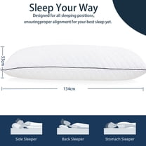 Body Pillow, Cooling Memory Foam Body Pillows for Adults Sleeping, Long Pillow for Bed, Big Large Firm Full Body Pillow for Side Sleeper, 20x54 Inch, White