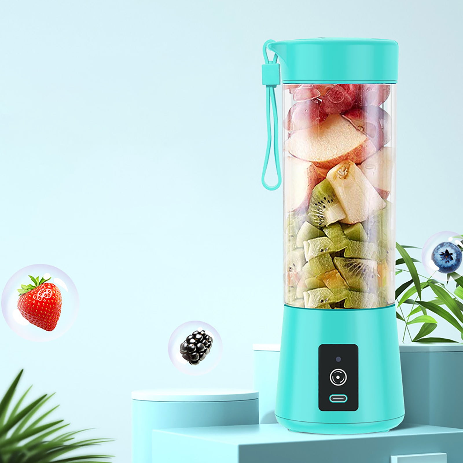 USB-C Rechargeable Portable Personal for Shakes Mini Travel Food Processor with Self-Cleaning Stainless Steel