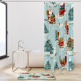 Christmas sled Pongee Shower Curtain Set with Polyester Floor Mat