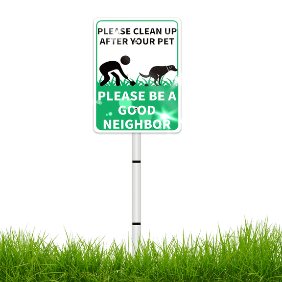 PLEASE CLEAN UP AFTER YOUR PET Sign,Yard Signs With Stakes,Pick Up After Your Dog Signs,Warning Sign,No Dog Poop Signs For Yard, Keep Off Grass Sign,Outdoor Garden Clean Up After Your Dog Signs