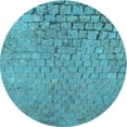 thumbnail image 1 of Ahgly Company Indoor Square Patterned Dark Cyan Green Area Rugs, 3' Square, 1 of 6