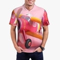 thumbnail image 1 of Saiise Colorful Cartoon Biplane Print Mens Golf Shirt Moisture Wicking Quick-Dry Print Performance Polo Shirts for Men-Large, 1 of 6