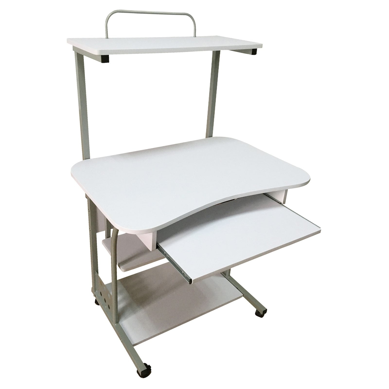 Mobile Computer Tower with Shelf, Multiple Finishes