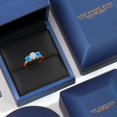 thumbnail image 5 of Gem Stone King 18K Rose Gold Plated Silver White Moissanite and Simulated Blue Opal Engagement Ring for Women | 1.80 Cttw | Round 6MM | Gemstone Birthstone | Size 8, 5 of 7