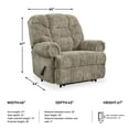 thumbnail image 3 of Ashley Furniture Movie Man Taupe Recliner, 3 of 12