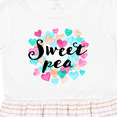 thumbnail image 4 of Inktastic Sweet Pea Hearts Girls Toddler Dress, 4 of 5