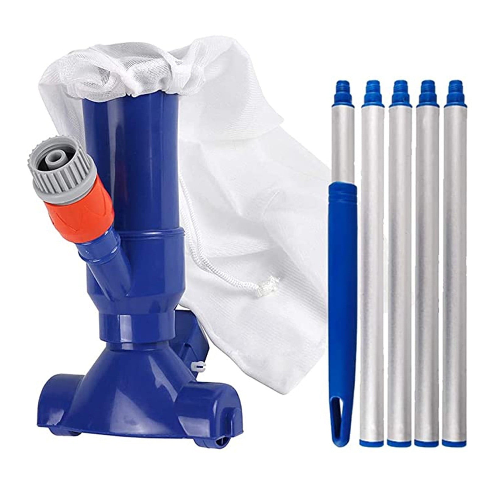 Summercome Pool Vacuum for above Ground Pool, Handheld Swimming Pool Jet Cleaner, Leaf Vacuum Kit with 5 Section Poles Up to 4 ft, Small Vacuum for Underwater, Swimming Pool Cleaner Supplies