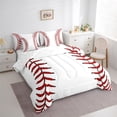 thumbnail image 3 of Castle Fairy Teens Baseball Gamer Bedding Comforter Set 7 Pieces,Sport Theme Full Bedding Set Lightweight,Red White Fitted Sheet Flat Sheet,Luxury Bedroom Decor,Reversible, 3 of 8
