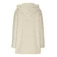 thumbnail image 4 of Olyvenn Women Fleece Jacket Coat Button Up Sherpa Jacket with Hood Y2K Side Split Open Front Cardigan Coat Warm Winter Coats Beige S, 4 of 9
