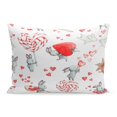 thumbnail image 1 of BOSDECO Pattern Red Cute Bunny Rabbit Watercolor Beautiful Birthday Pillowcase Pillow Cover Cushion Case 20x30 inch, 1 of 1