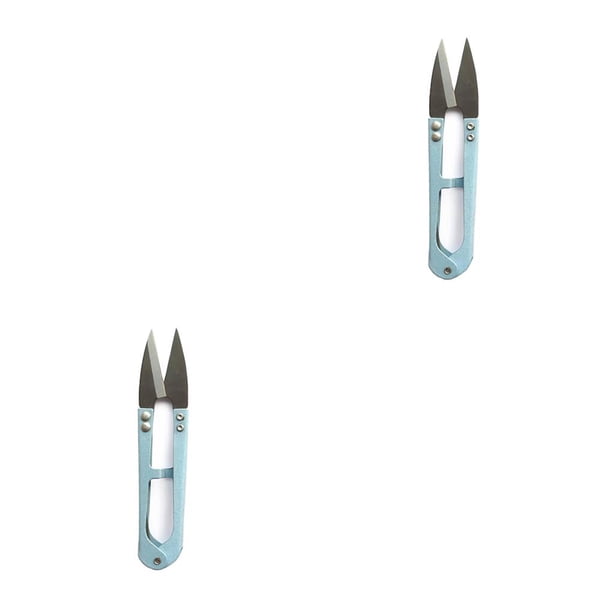 Sonducket Mini tijera en forma de U, tijeras de coser, herramientas de corte, cortadoras Thrum, suministros de bricolaje, Kits de costura, azul claro 2Conjunto