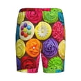 thumbnail image 5 of Naloa Brightly Colored Cupcakes Men's Short Pajama Pants, Lounge Comfort Shorts with Elasticized Waistband and Side Pockets - Small, 5 of 9