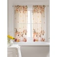 thumbnail image 3 of Orange Pumpkins Fall Curtains 54 Inch Length,Sheer Curtains for Bedroom Living Room Window Thanksgiving Flowers Autumn Leaves Rod Pocket Drapes Kitchen Curtains Small Half Window 52"x54" 2 Panels, 3 of 7
