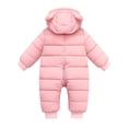 thumbnail image 4 of Actoyo Newborn Baby Girls Boys Warm Snowsuit Jumpsuit Down Coat Hooded Romper Padded Jumpsuit Infant Winter Outwear, 4 of 11