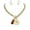 A, variant on Women's Gold Front Toggle Initial Necklace and Earring Set with Brown Suede Tassle-A