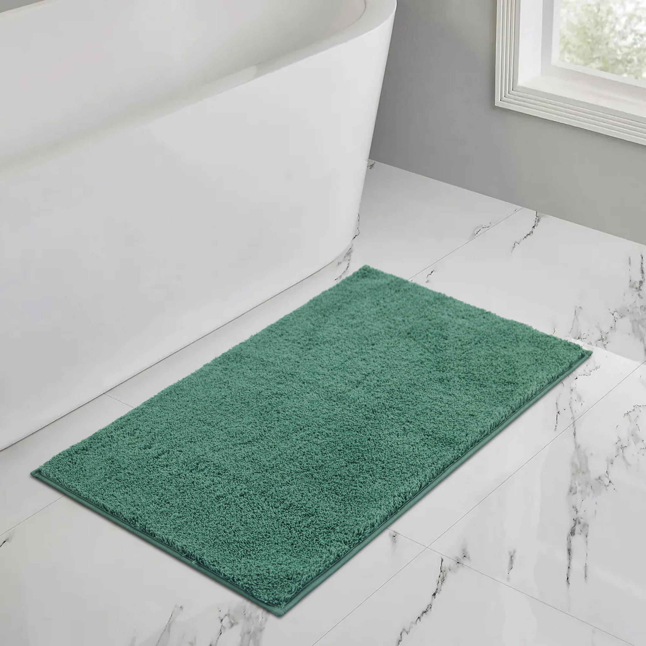 Mainstays Performance Recycled Polyester Bath Rug, Green Sage, 24" x 40"